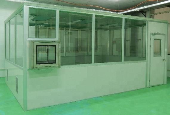 Sala limpia modular con caja de paso
